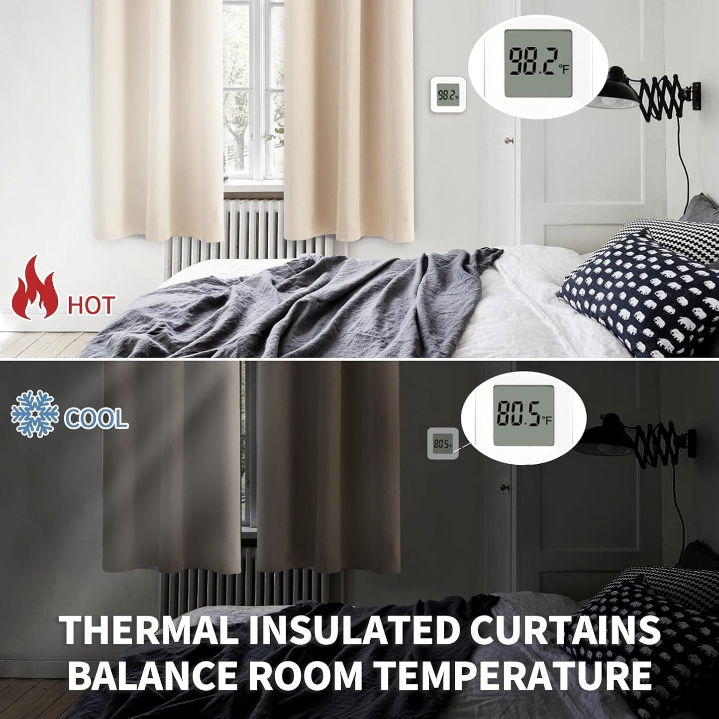 BGment Champagne Blackout Curtains 45 Inches Long for Bedroom Kitchen Window - Room Darkening Drapes Short Length with Rod Pocket for Bathroom Cafe, 2 Panels, 42 x 45 Inch