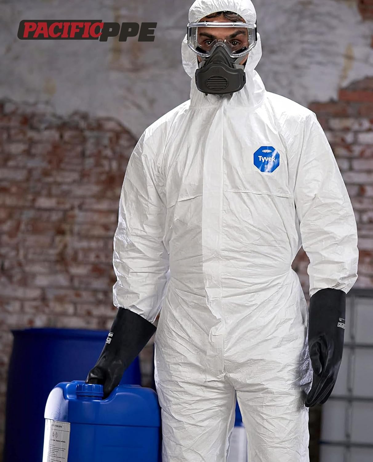 PACIFIC PPE 2 Pairs Chemical Resistant Gloves, Heavy Duty Industrial Rubber Gloves, Resist Acid, Alkali and Oil, 12.6", X-Large