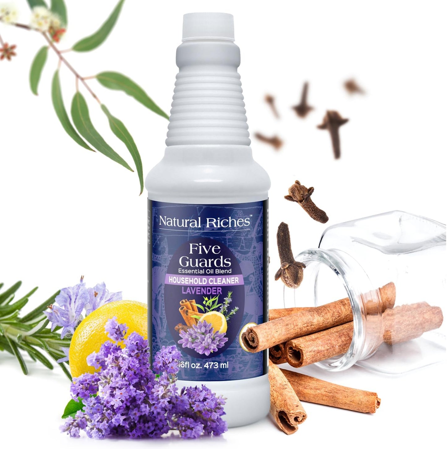 Natural Riches Household Cleaner Concentrate Five Guards Lavender scent from The Tales of French stories of Thieves Essential oil Blend household cleaner - 16 fl oz