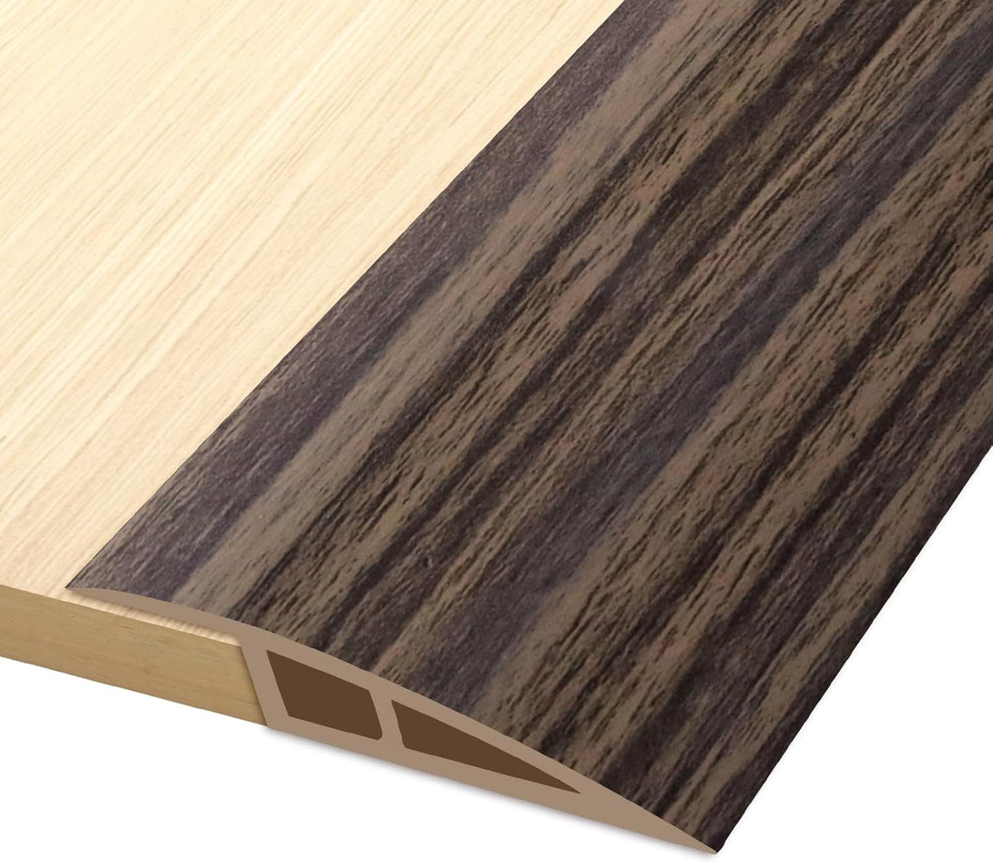 Vinyl Door Threshold Flooring Transition Strip Self Adhesive Carpet Edging Strip for Laminate Doorway Edge Threshold from 1/5" to 2/5" (Grayish Brown Wood Grain, 6.6 Ft)