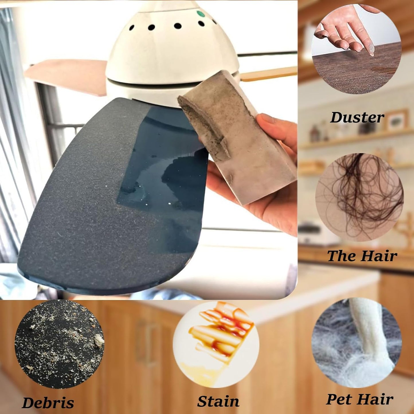 6 Pack Damp Clean Duster Sponge,Dusting Sponge Duster for Housekeeping,Reusable Household Cleaning Sponge for Blinds, Fan Blades,Mirrors,Glass, Baseboards,Window Track Grooves and Car (Grey)