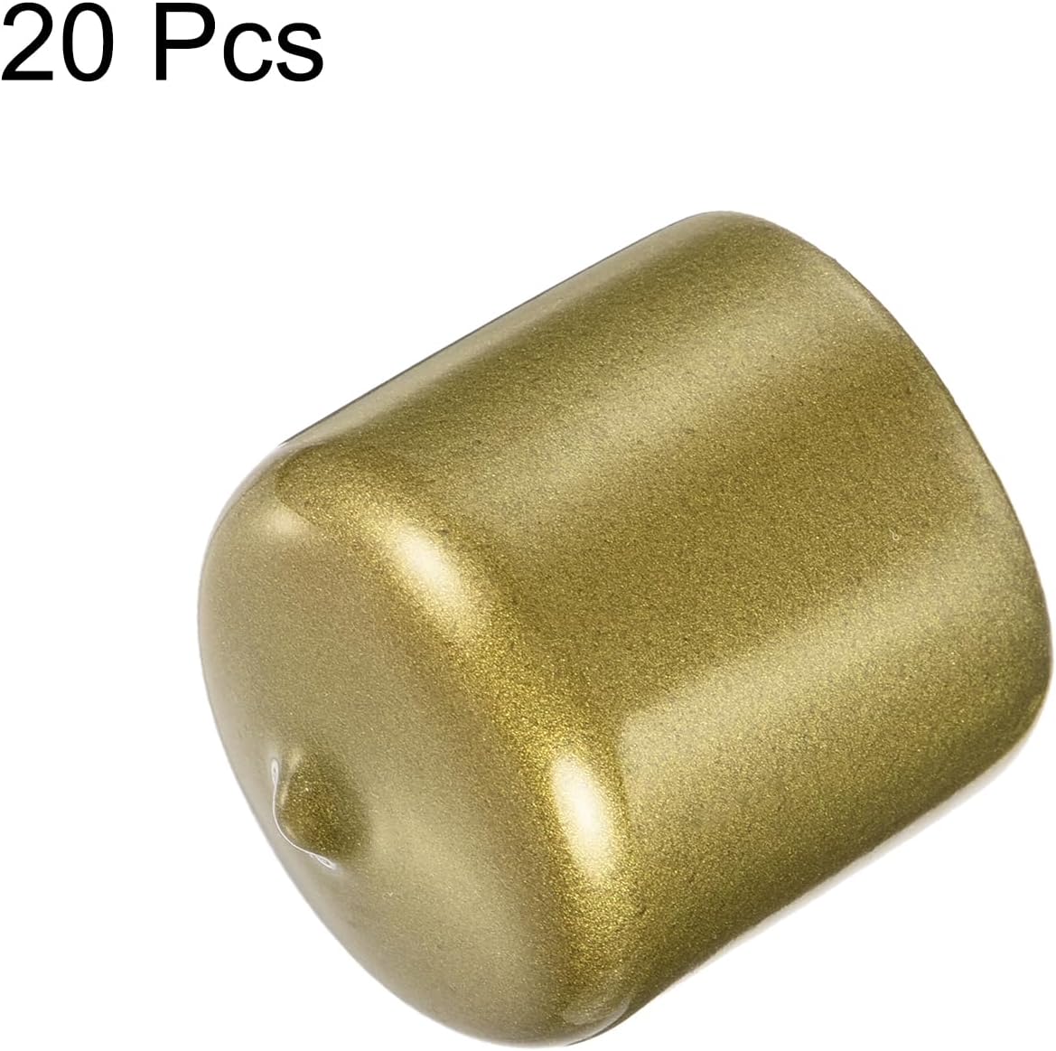 uxcell 20pcs Rubber End Caps 37mm ID Vinyl Round Tube Bolt Cap Cover Thread Protectors Gold
