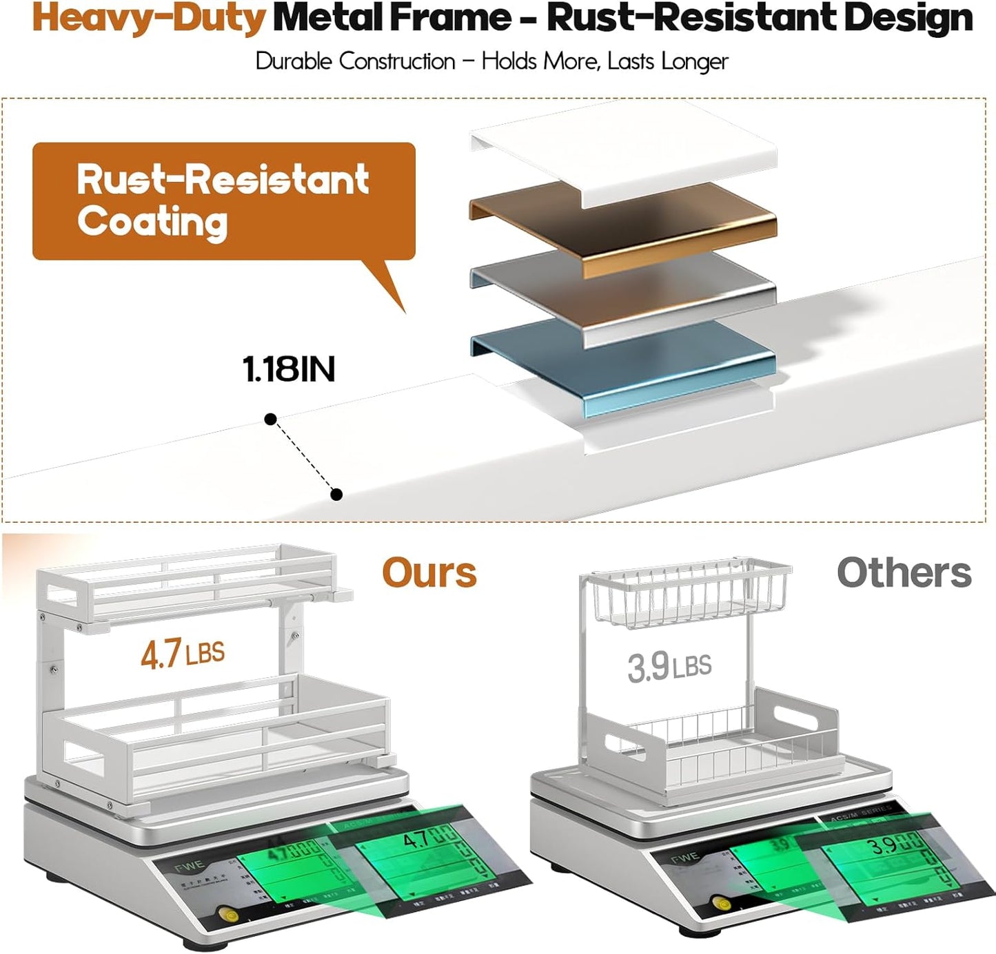 2-Pack 17"Deep Under Sink Organizer And Storage, 2-Tier L-Shaped Pull Out Cabinet Organizer with Upgraded Slide Rails, Height Adjustable Drawers for Kitchen&Bathroom, Extra-Large Storage Shelves–White