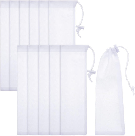 Lint Traps Catcher for Washing Machine Nylon Mesh Lint Traps for Home Laundry Washing Machine Drain Systems Discharge Hoses Filter, 9.4 x 3.1 Inch (12 Pieces)