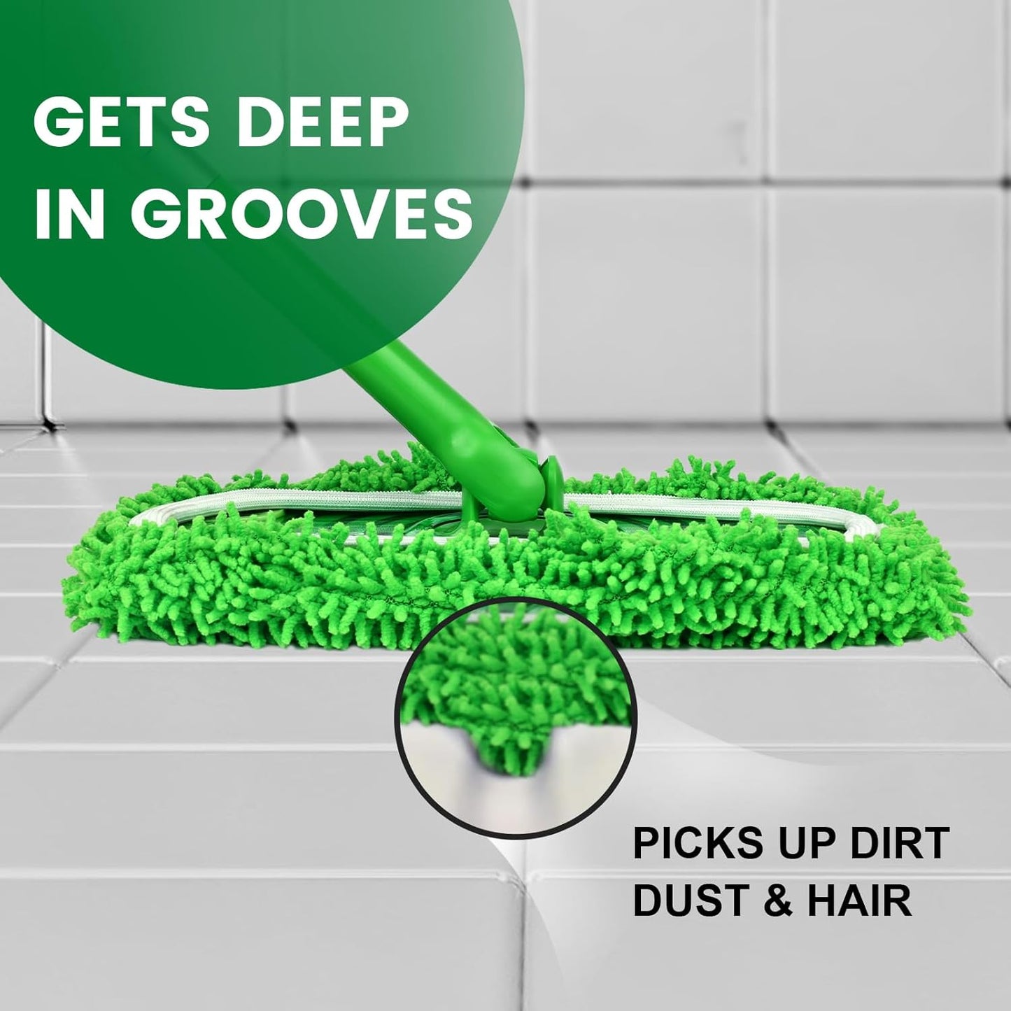 6Pcs Reusable Microfiber Mop Pads Compatible with Sweeper Mop, Replacement Wet Mopping pad Refills & Washable Dry Sweeping Cloths for Surface/Hardwood Floor Cleaning