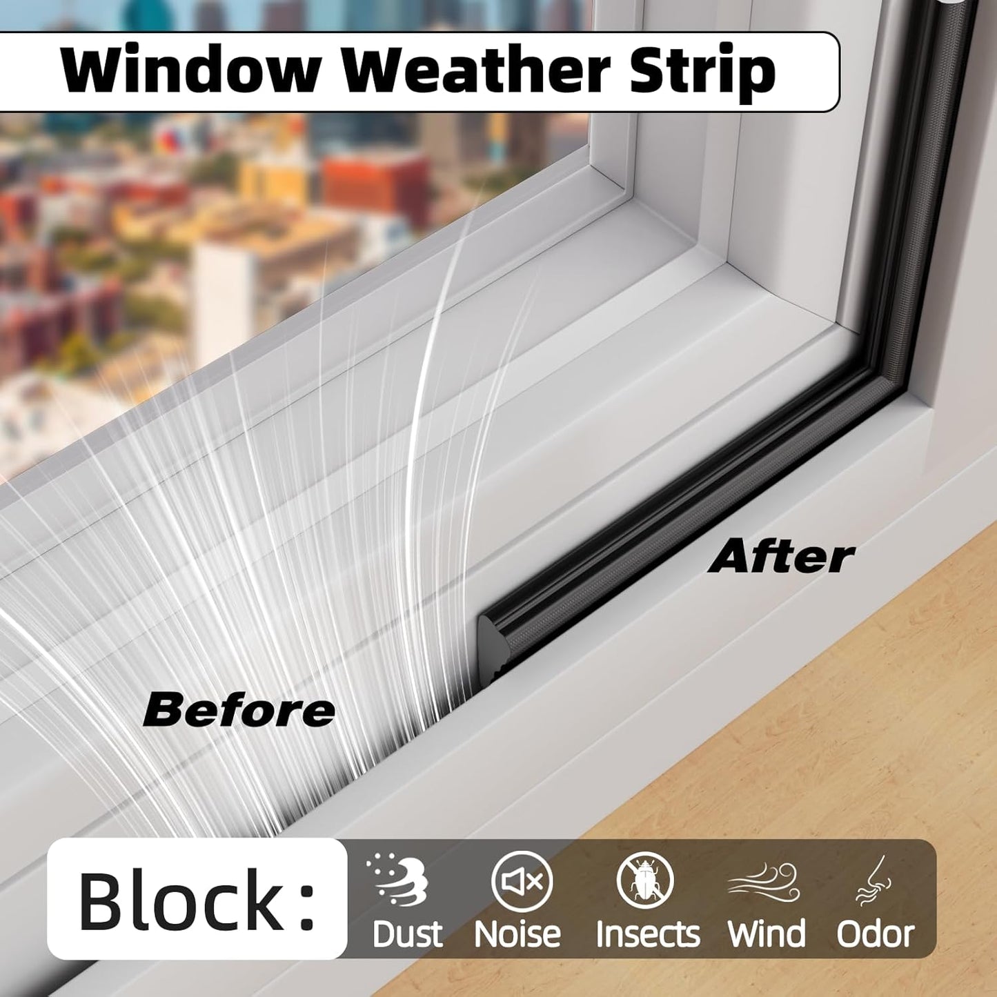 196" Wedge Weather Stripping Door Seal Strip for Door Frame & Window,Self Adhesive Window Insulation Draft Stopper Seal for Winter,Gray Foam Door Gap Filler for Soundproofing Light Blocker,Black