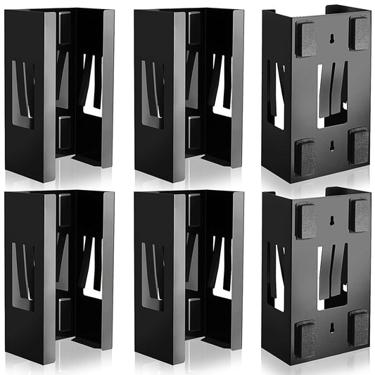 Lounsweer 6 Pcs Magnetic Glove Dispenser Holds Boxes of Towels Paper Tissue Glove Box Holder Wall Mount Kitchen Fridge Tool(Black)