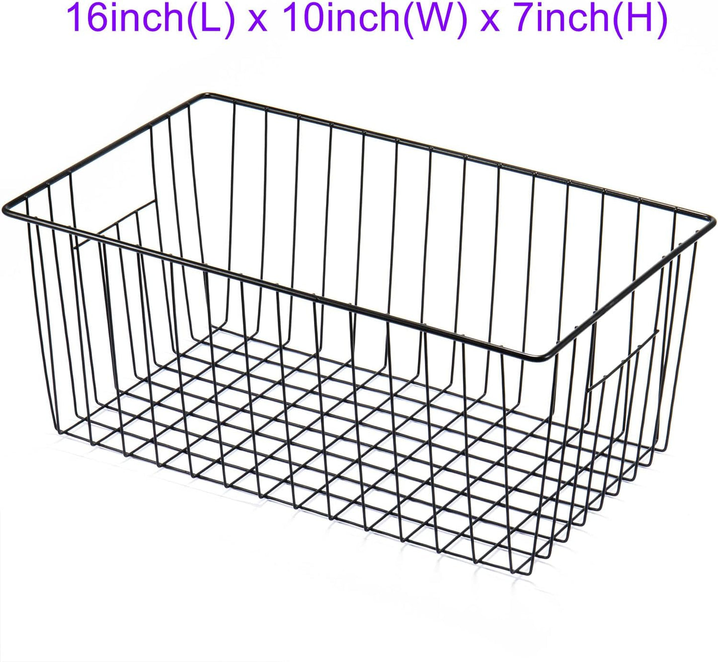 16inch Upright Freezer Organizer Baskets for 13-14,16-21 cu.ft Standup Freezer, Settle freezer chaos and reduce food waste effectively, Durable, Fully Use Space, Improve Air Circulate, Black, 3pcs