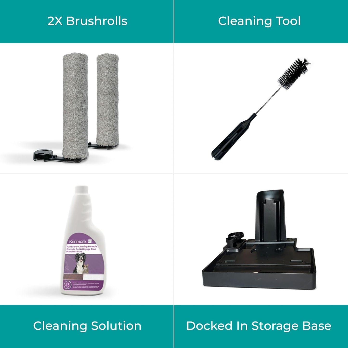 Kenmore HF5010 AquaLite 3-in-1 Cordless Wet Dry Vacuum Hard Floor Cleaner with Automatic Air-Drying, 35mins Runtime & One Edge Self-Cleaning Mop for Multi-Surface and Messes