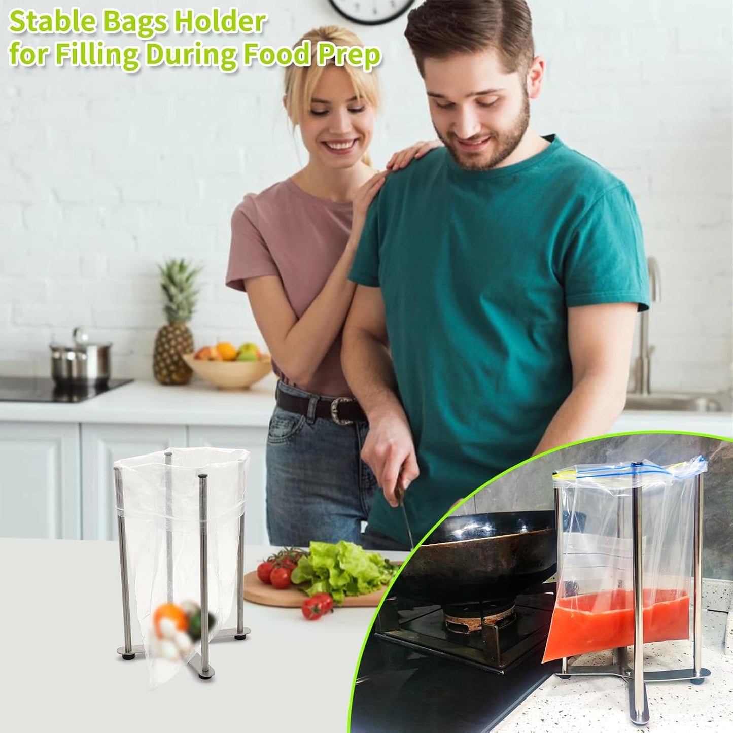 Plastic Bag & Bottle Drying Rack, Multifunctional Wine Decanter Holder, Collapsible Countertop Stand