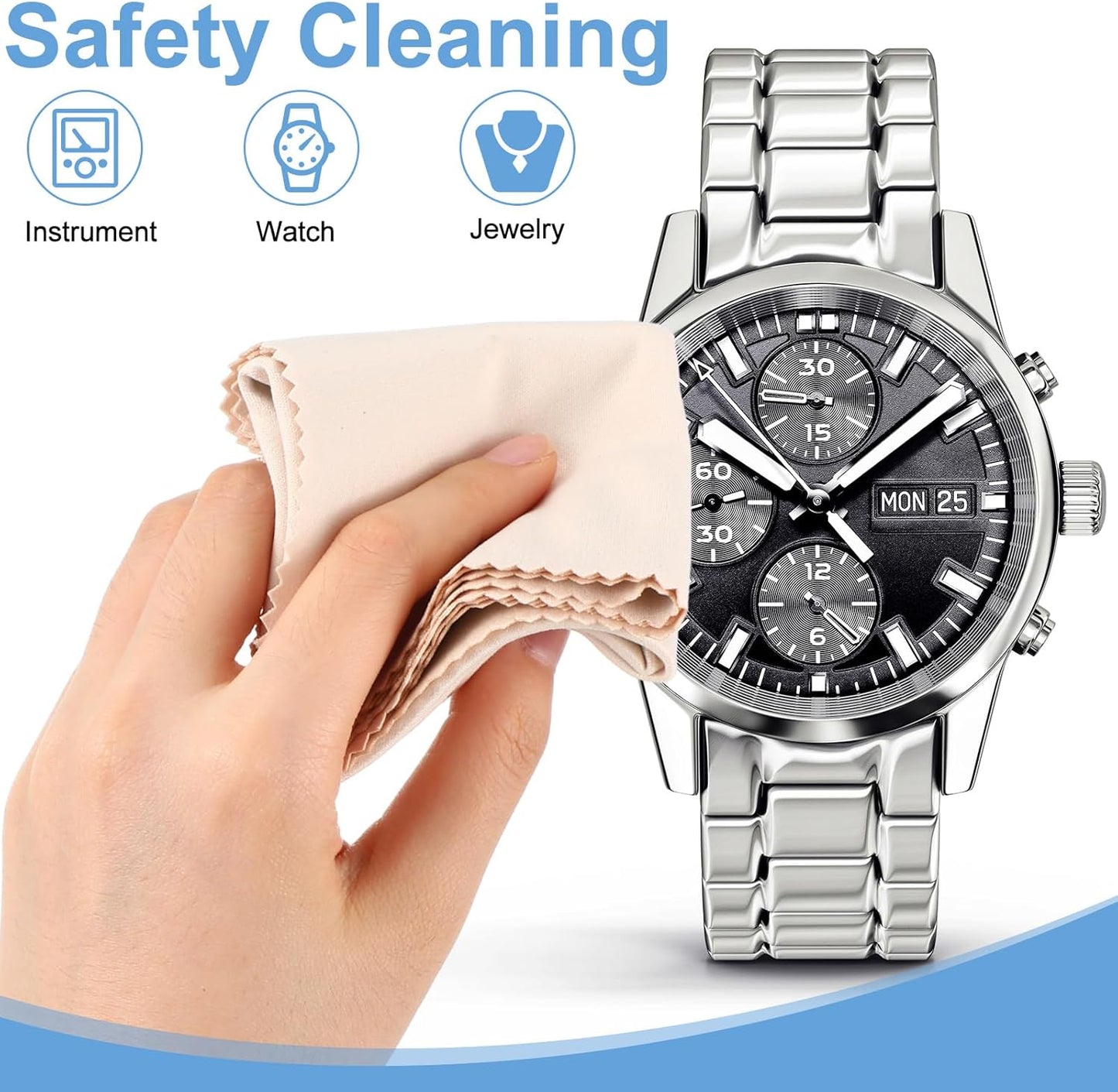 Frienda 12 Pack Large Microfiber Glass Cleaning Cloths 12 x 12 Inch Oversized Eyeglass Sunglasses Cleaning Cloths for Electronics Glasses Screens and Lenses(Beige)