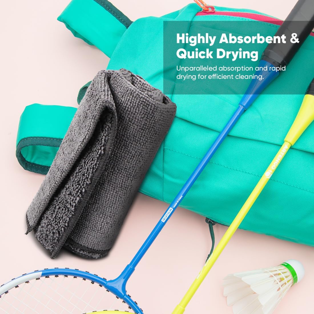 HOMEXCEL Microfiber Washcloths 24 Pack, Highly Absorbent and Soft Face Towel, Multi-Purpose Grey Wash Cloths for Bathroom, Hotel, Spa, Gym, and Kitchen, 12x12 Inch