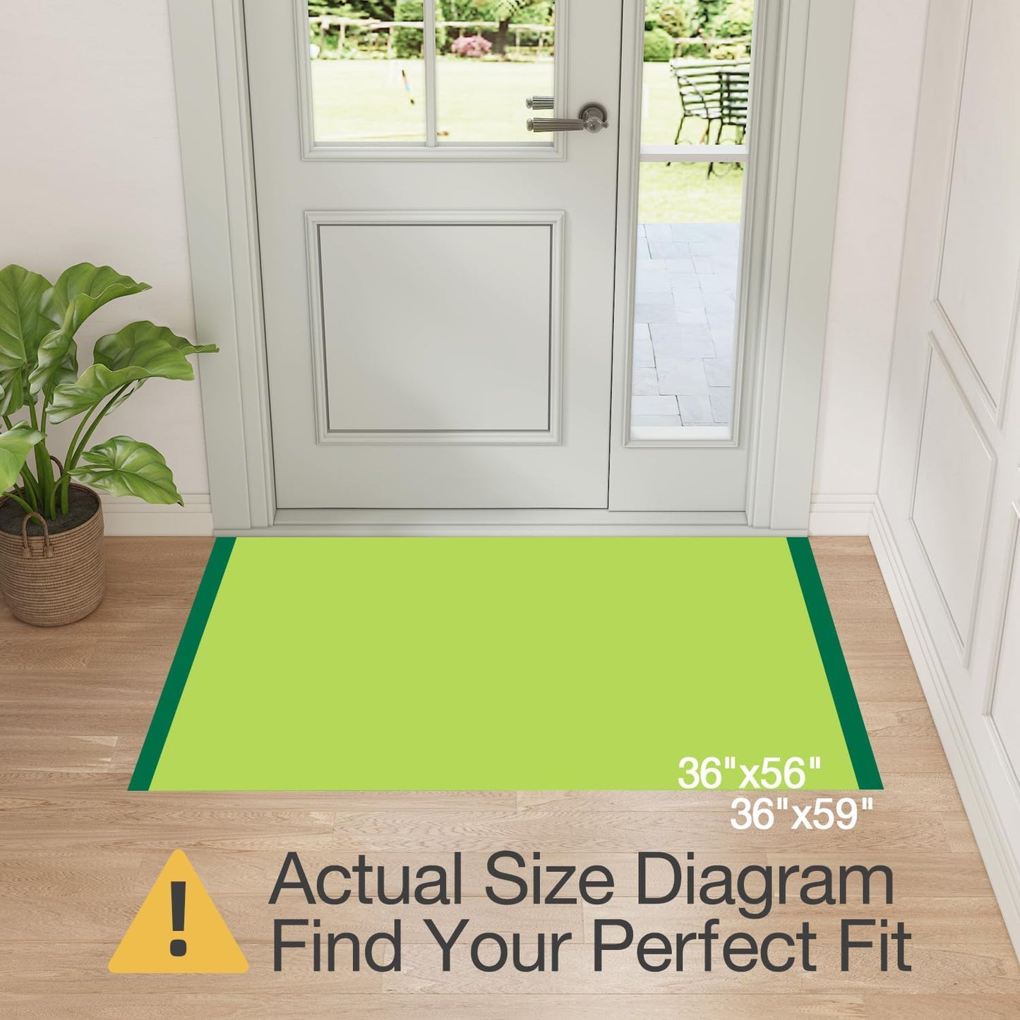 LUMI Ultra Thin Door Mat for Entryway,36"x56" Low Profile Non Slip Rubber Backing Indoor Doormat, Easy Clean Welcome Entrance Mat for Inside House, Patio,Dark Grey