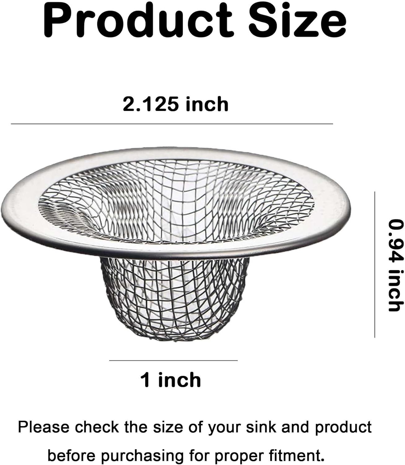 20Pcs Small Drain Mesh Basket, 2.125'' Bathroom Sink Drain Strainer Screen Mesh Sink Strainer Hair Catcher Drain Filter Cover for Bathtub Lavatory RV Laundry Shower Floor Utility Sink Drain