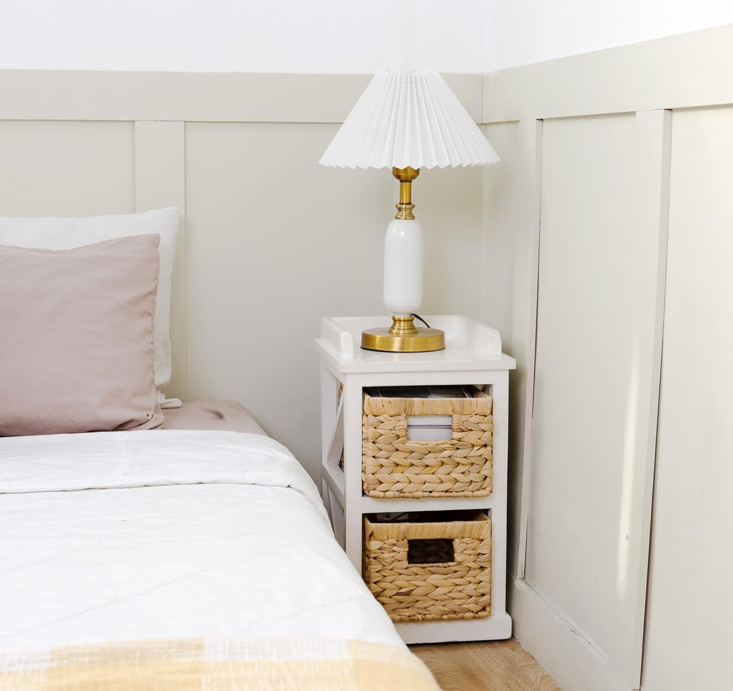 Set of 6 Wicker Storage Basket, Water Hyacinth Storage Baskets, Wicker Storage Baskets for Shelves, Wicker Baskets for Storage, Woven Baskets For Storage (6 Packs Medium)