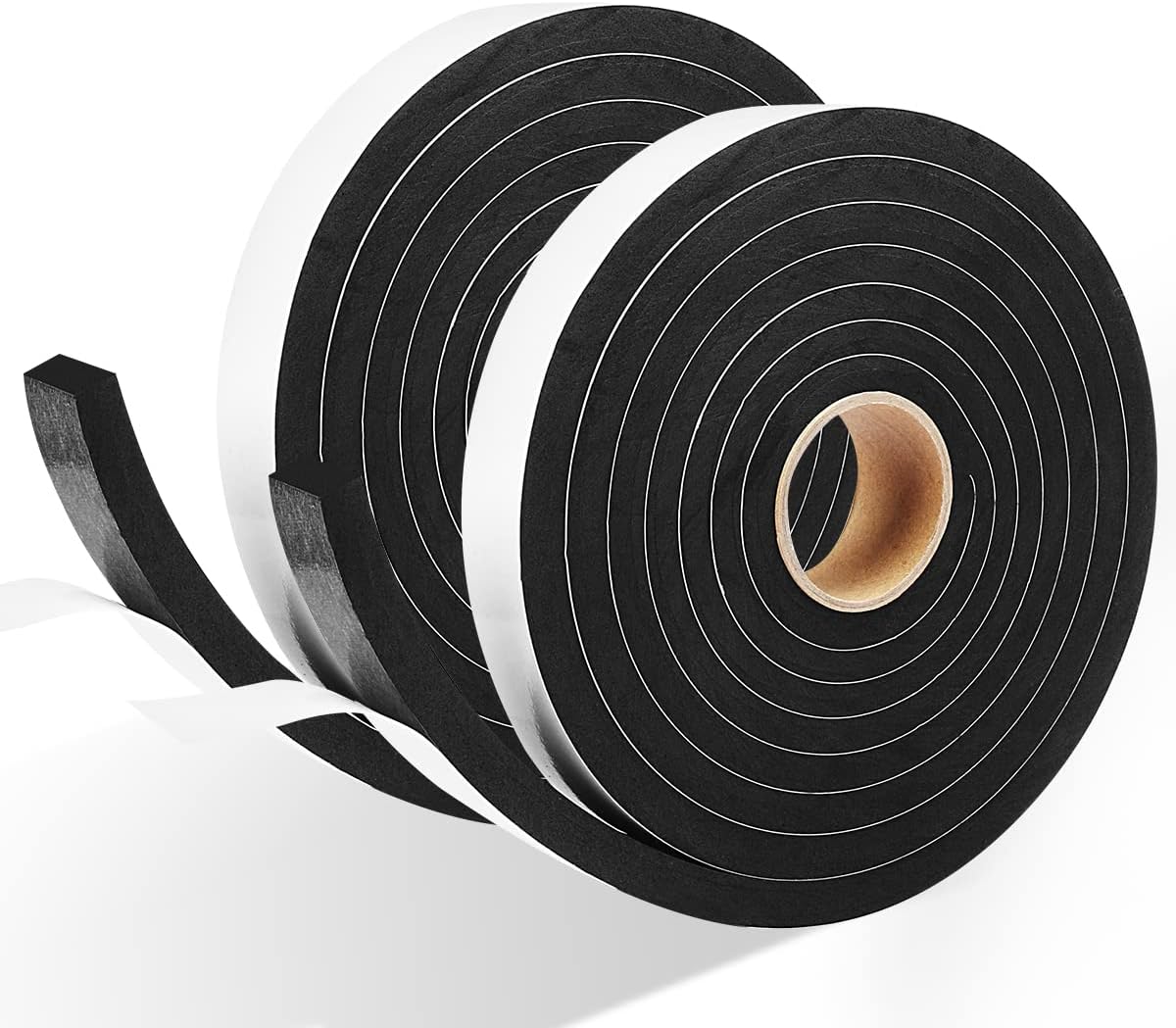 2 Rolls Weather Stripping Door Seal, 3/4'' W x 3/8'' T Foam Tape Close Cell, Single Sided Weather Strip for Door or Window, (Total 16.5 Feet Long)…