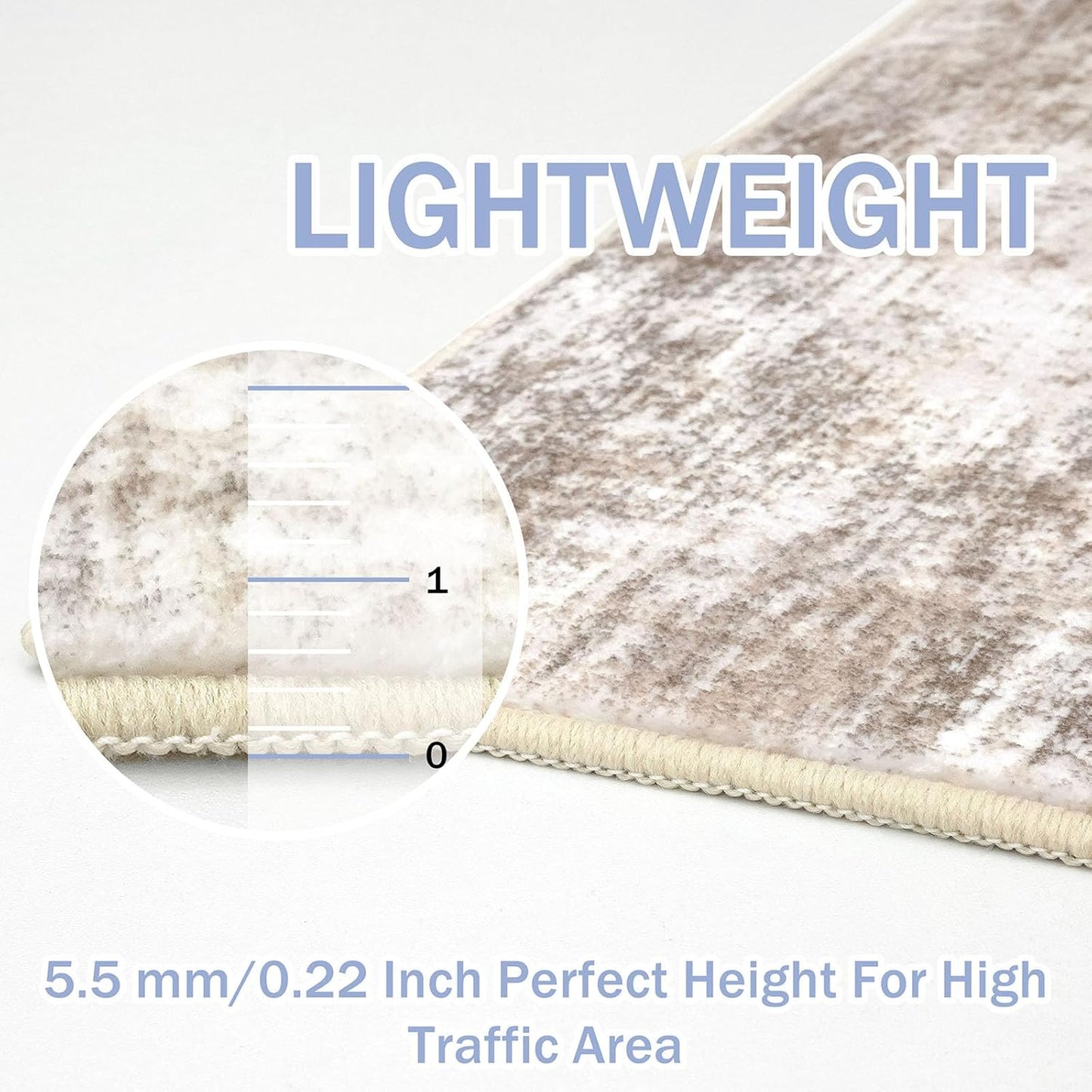 IOHOUZE Abstract Runner Rug 3x18 Ft Extra Long Washable Runners for Hallways, Non Slip Kitchen Runner Printed Faux Wool Entryway Runner Indoor, Modern Abstract Floor Carpet for Hall Stair, Beige Brown