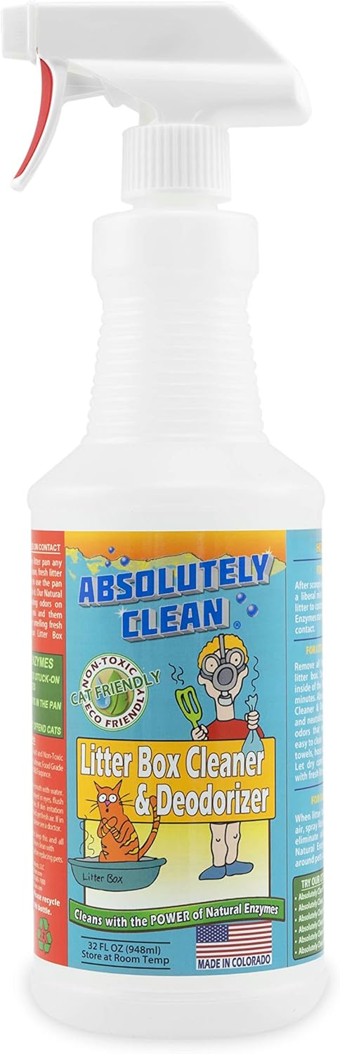 Absolutely Clean Litter Box Cleaner and Deodorizer, Eliminate Odors Quickly, Neutralizes Urine and Feces Odors in The Air and The Box, Make Litter Last Longer