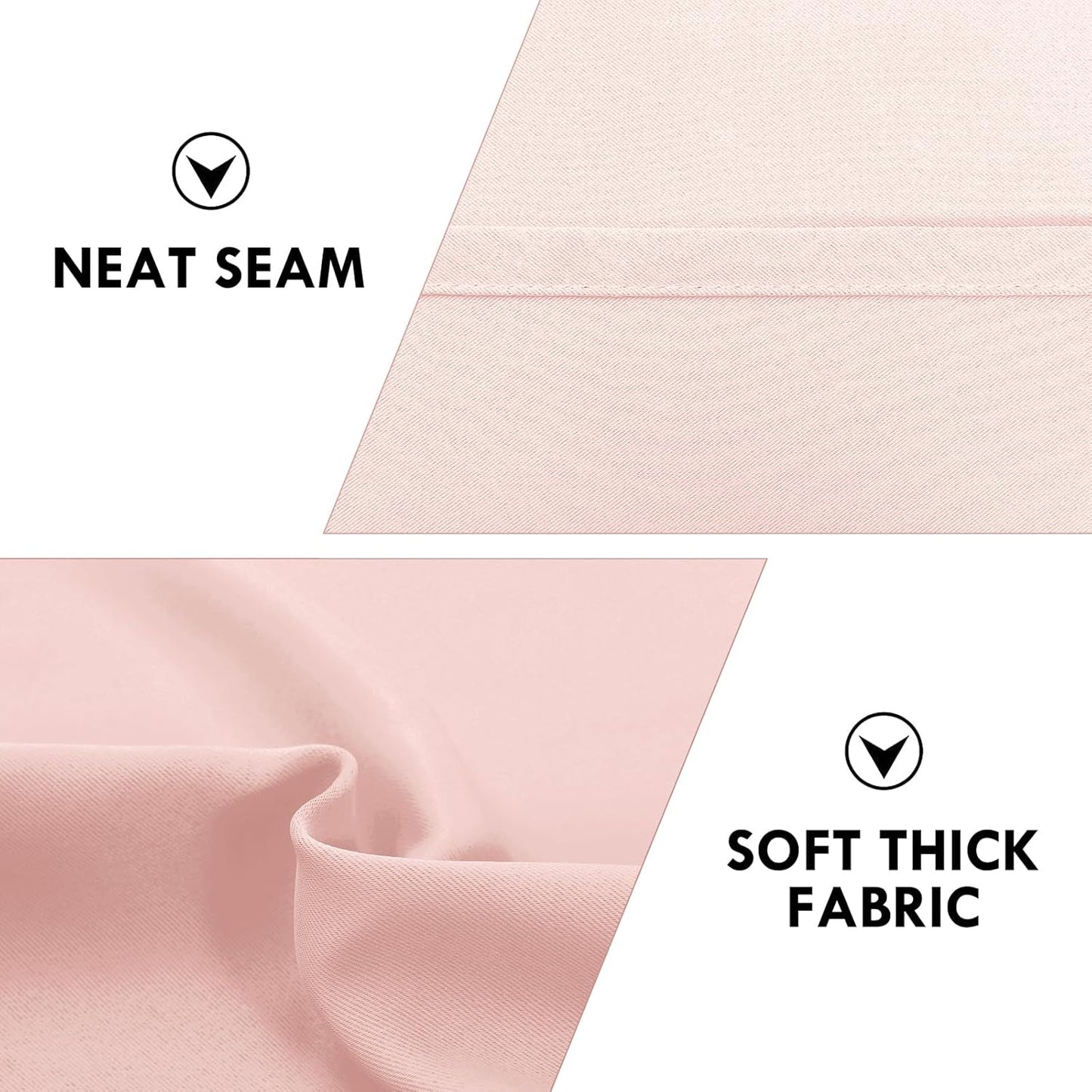 DWCN Blackout Curtains – Thermal Insulated, Energy Saving & Noise Reducing Bedroom and Living Room Curtains, Blush Pink, W 42x L 63 Inch, Set of 2 Rod Pocket Curtain Panels