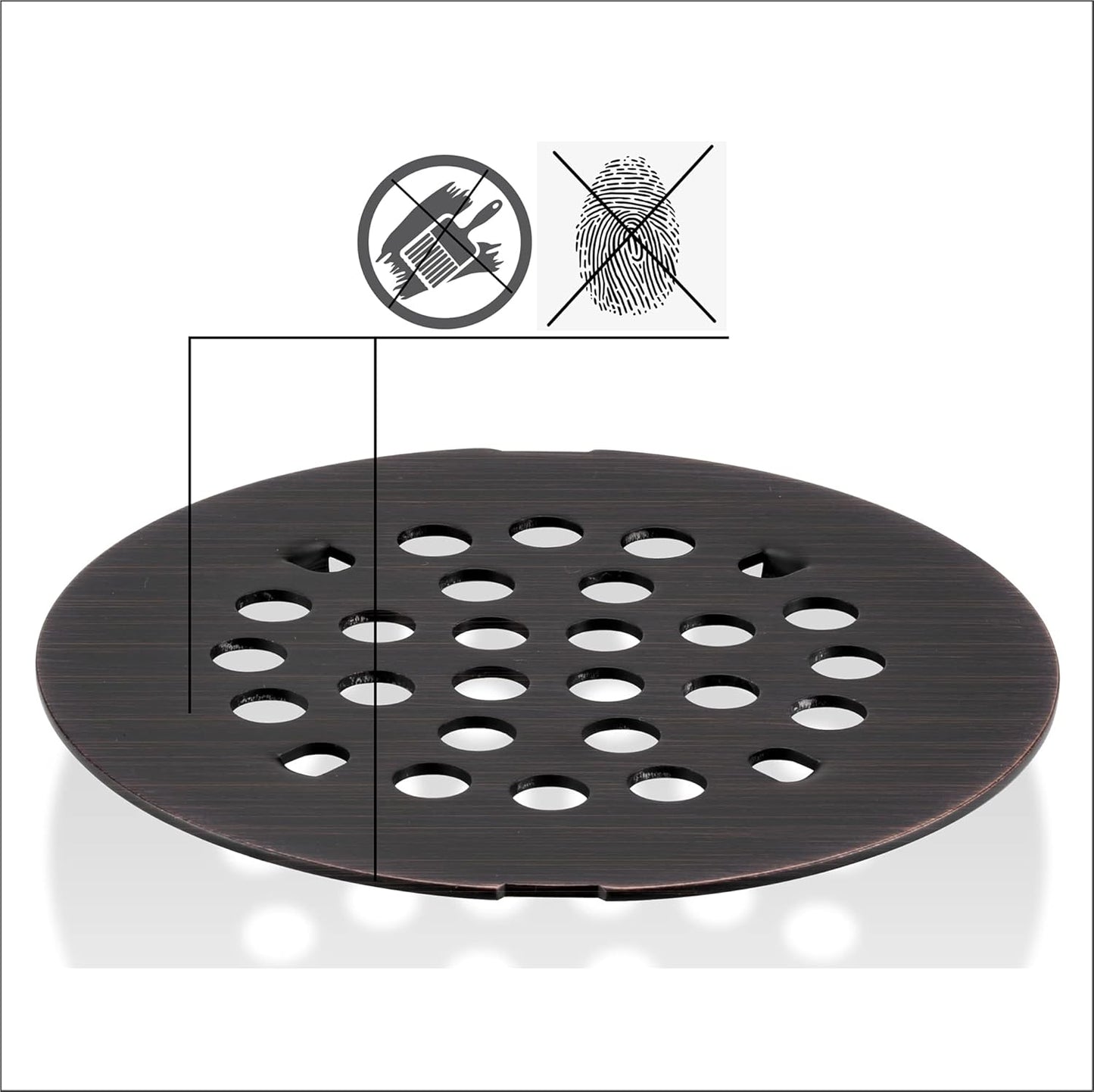 rrajj 4-1/4 (4.25) Inch(108mm) Round Snap-in Shower Floor Drain Cover Replacement Cover (Oil Rubbed Bronze)
