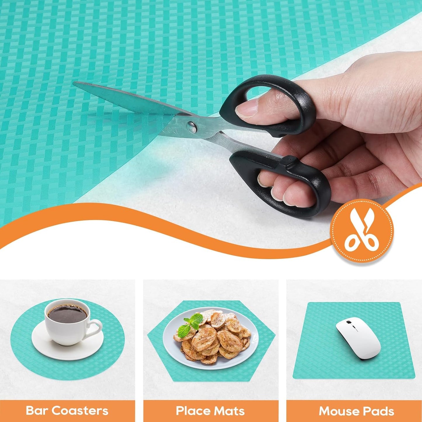 Blue Shelf Liners for Kitchen Cabinets Refrigerator Liners Waterproof & Oil-Proof Kitchen Cupboard Liner Drawer Mats EVA Material Non Adhesive Fridge Liner for Shelves 23.6 x 393.7 Inches