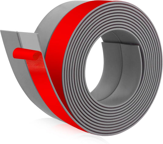 Weather Stripping Door Draft Stopper Flexible Self Adhesive Silicone Door Seal Strip for Glass Doors Windows and Shower Glass Gaps, 2 Inch Wide X 20 Feet Long, Gray