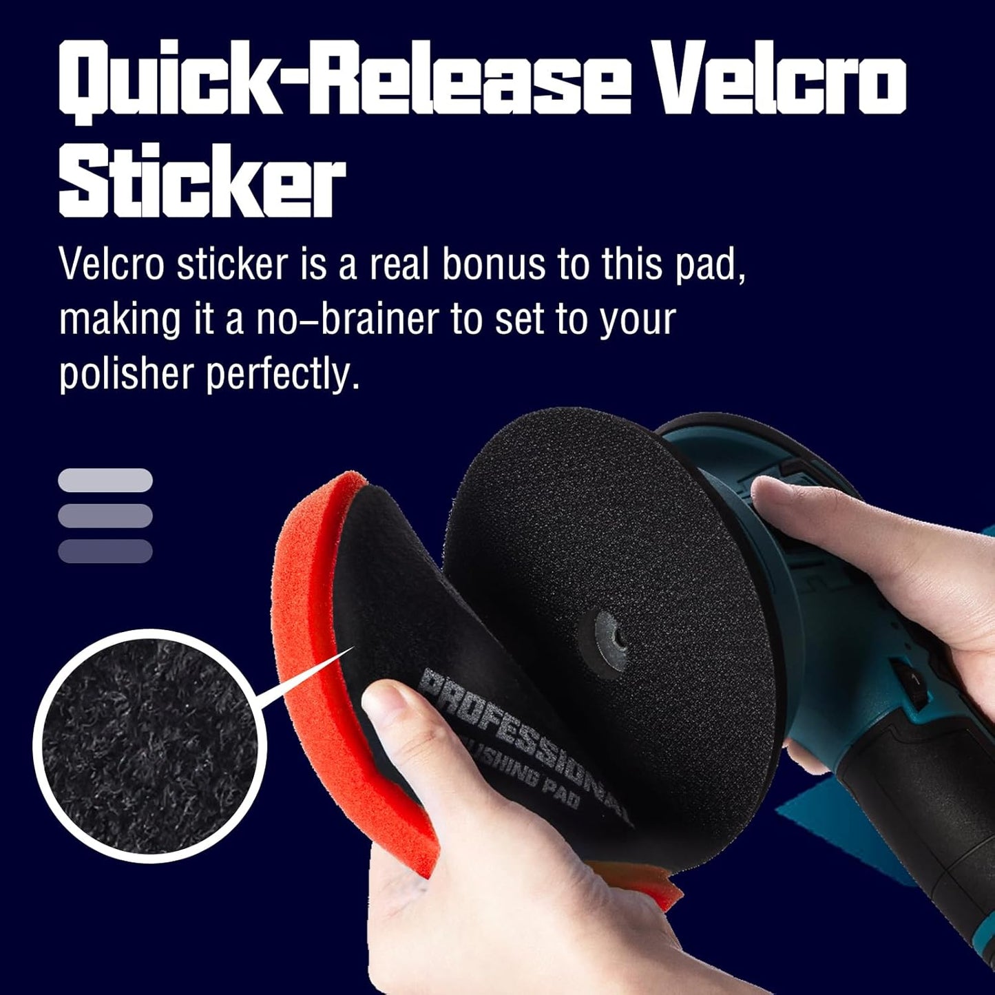 6 Inch Polishing Pad - 3Pcs Red Polishing Pad - 6.5 Inch Face for 6 Inch 150mm Backing Plate - Ultimate Compounding & Waxing Sponge Pads for Car Buffer Boat Polisher Compounding, Polishing & Waxing