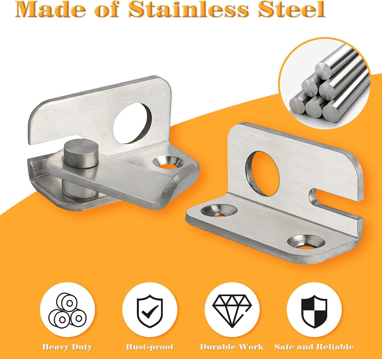 Alise Flip Latch Gate Latch,Shed Door Latch Barn Door Lock Shed Lock Shed Latch,Stainless Steel Locking Latches for Shed Barn Fence Chicken Dog Cage Window Cabinet Backyard Garage,Brushed,S-Size