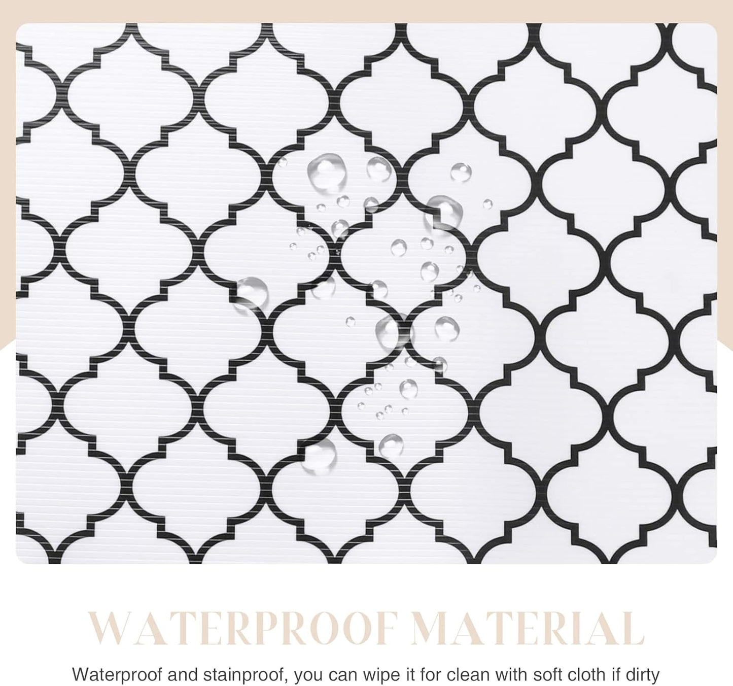 Glotoch Shelf Liner for Kitchen Cabinets Non Slip,17.5" x 30FT Drawer Liner Waterproof Cabinet Liner for Shelve,Premium Refrigerator Liners for Shelves,Cupboard,Dresser,Closet,Quatrefoil White