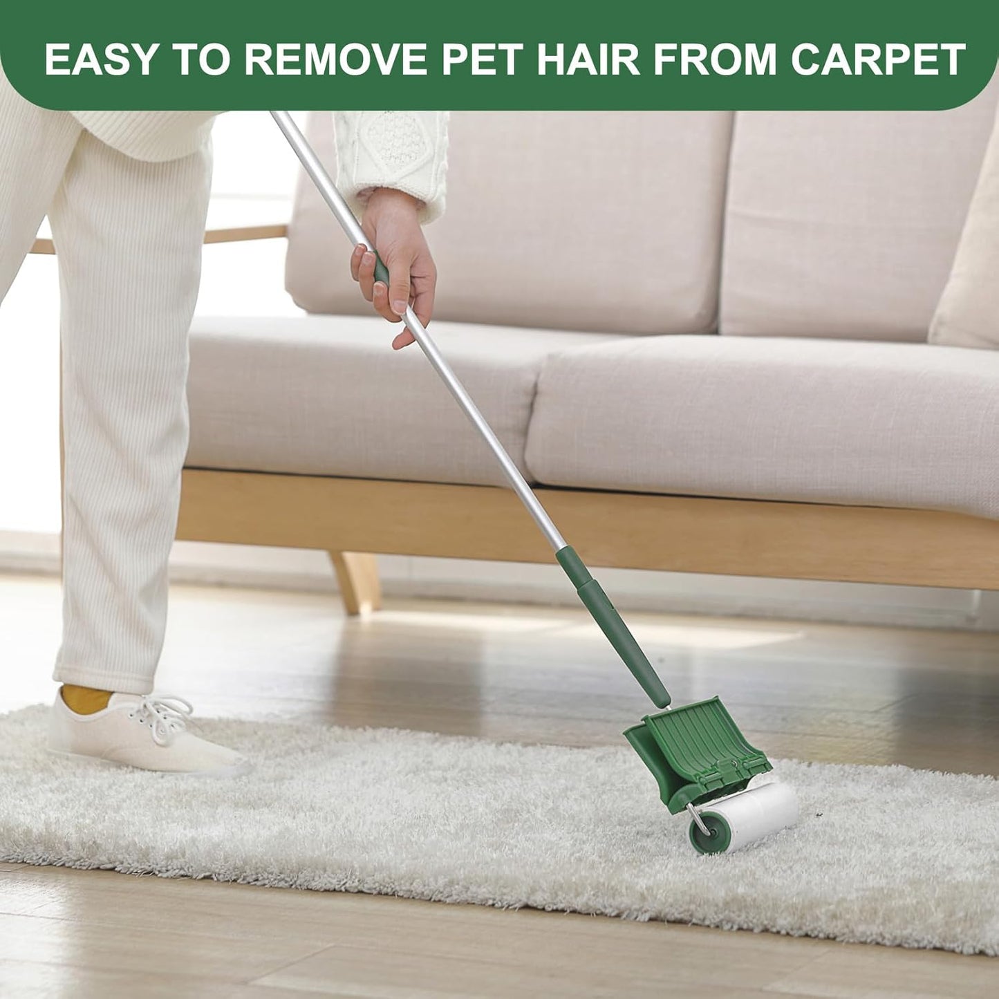 Fedicelly Large Lint Rollers Pet Hair Extra Sticky Floor, Cat Dog Hair Remover Laundry Clothes Carpet Furniture,6.3 inches Wider with 320 Sheets Giant Lint Remover Brush for Couch with Long Handle