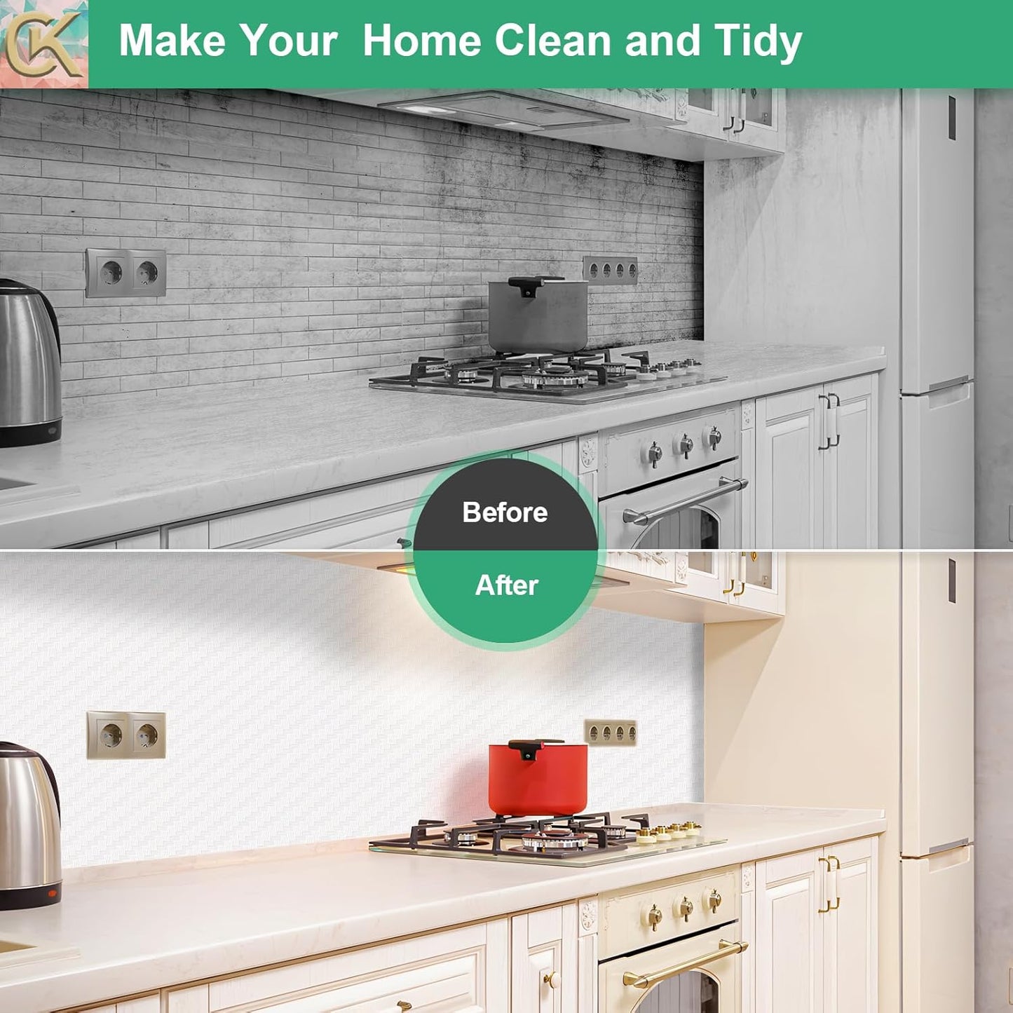 Self-Adhesive Shelf Liner Kitchen Liner, Waterproof Backed Paper Easy Peel and Stick Contact Liner Without Residue for Decor Your Desk Surface, Kitchen Countertops (White, 11.8 x 118.1 inches)