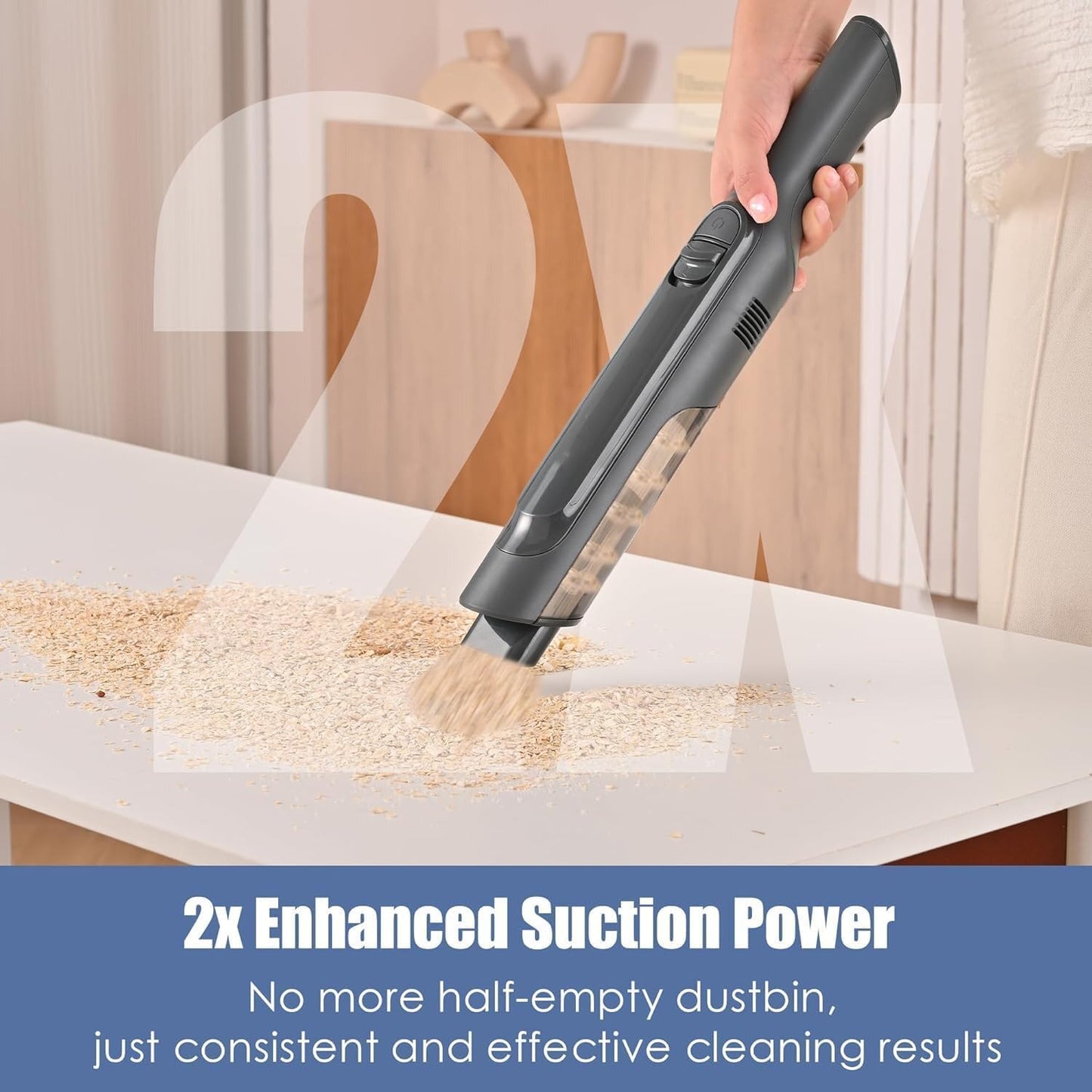 Handheld Vacuum Cordless, Super Lightweight 1.4lb with Powerful Suction, Charging Dock, Single Touch Empty and Detachable Dust Cup, Portable Mini Car Vac for Home Pet Car