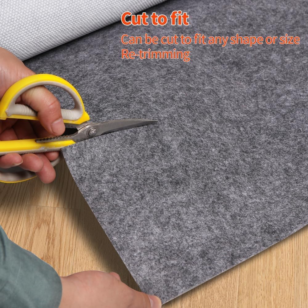 Non-Slip Rug Pads 1/4” Thick, 2x3Ft Waterproof Rugs Non Skid Rug Pad for All Floors and Finishes Durable Hardwood Floor Protective Felt Keeps Rugs in Place, Safe and Secure