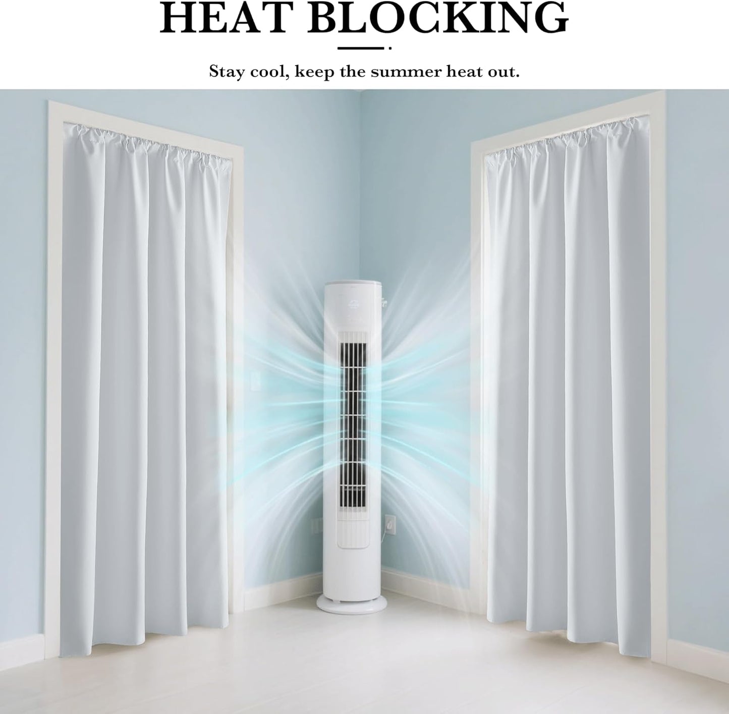 RYB HOME White Short Blackout for Small Window 48 inches Length, Thermal Insulated 100% Blackout Noise Reducing Window Shades for Bedroom Office, 34 inches Wide by 48 inches Long