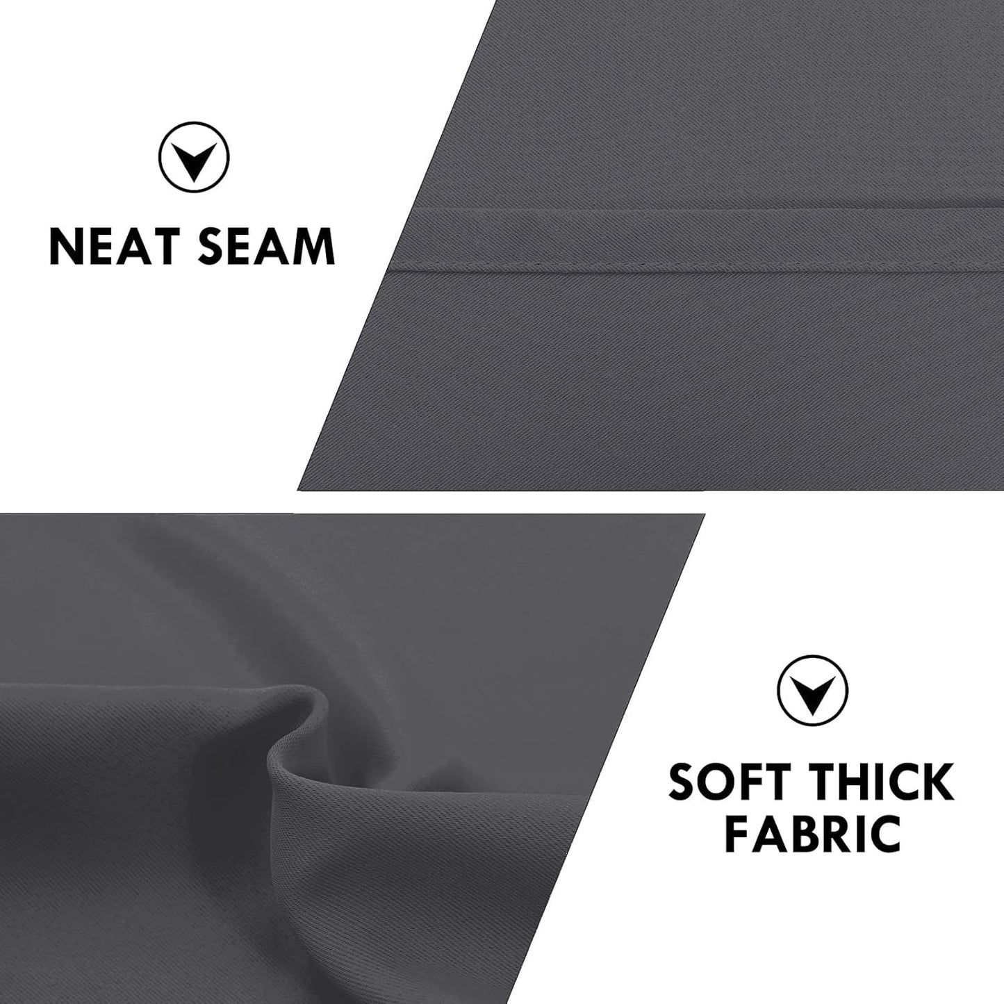 DWCN Blackout Curtains for Bedroom 84 Inch Length 2 Panels Set, Solid Thermal Insulated Energy Saving Rod Pocket Window Treatment Curtains Blackout Drapes (W42 x L84 Inch, Dark Grey)