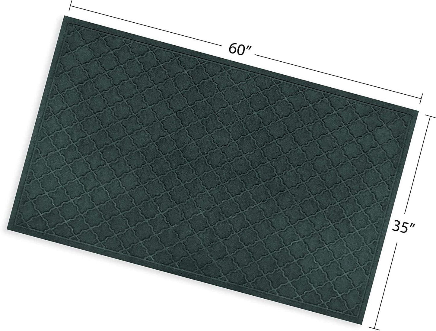 WaterHog Heavy Duty Doorway Mat, 3' x 5', Made in USA, Durable & Skid-Resistant Entryway Mat, Water-Trapping, Indoor/Outdoor Decorative Floor Covering, Cordova Collection, Evergreen