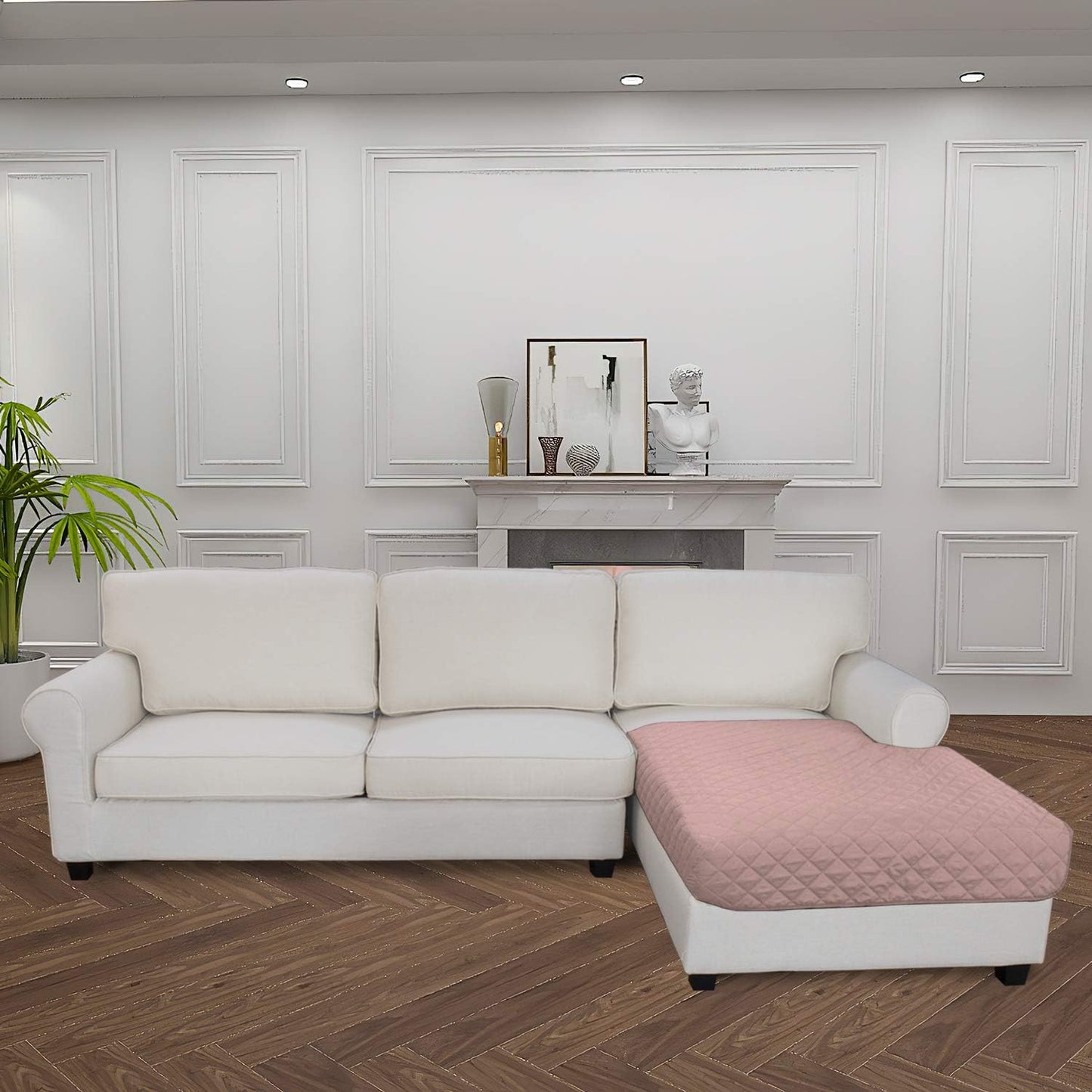 Easy-Going Sectional Couch Covers for Dogs L Shape Sofa Cover Reversible Sofa Slipcover Chaise Lounge Cover Furniture Protector Cover for Pets Dog Cat (42 x 52 inches, Pink/Pink)