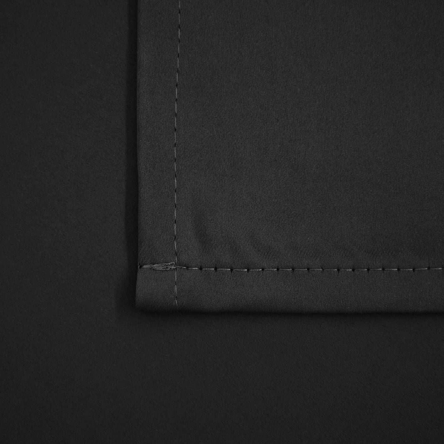 Pickluc Rod Pocket Tier Curtain - Half Blackout Curtain for Kitchen, Bathroom, Cabinet, Basement, 42 Inches Wide and 24 Inches Long, Black, 2 Panels