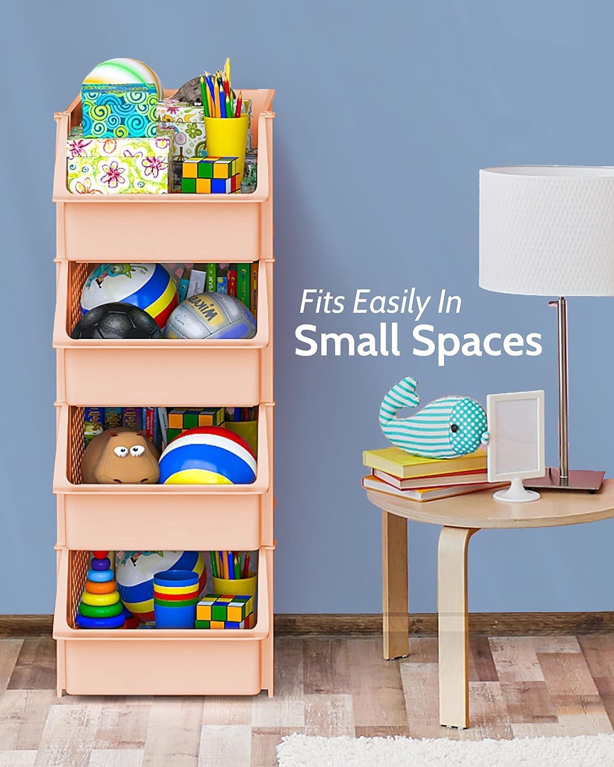 Skywin Stackable Storage Bins for Pantry, 12 Pack Stackable Bins For Organizing Food, Kitchen, and Bathroom Essentials (Light Pink)