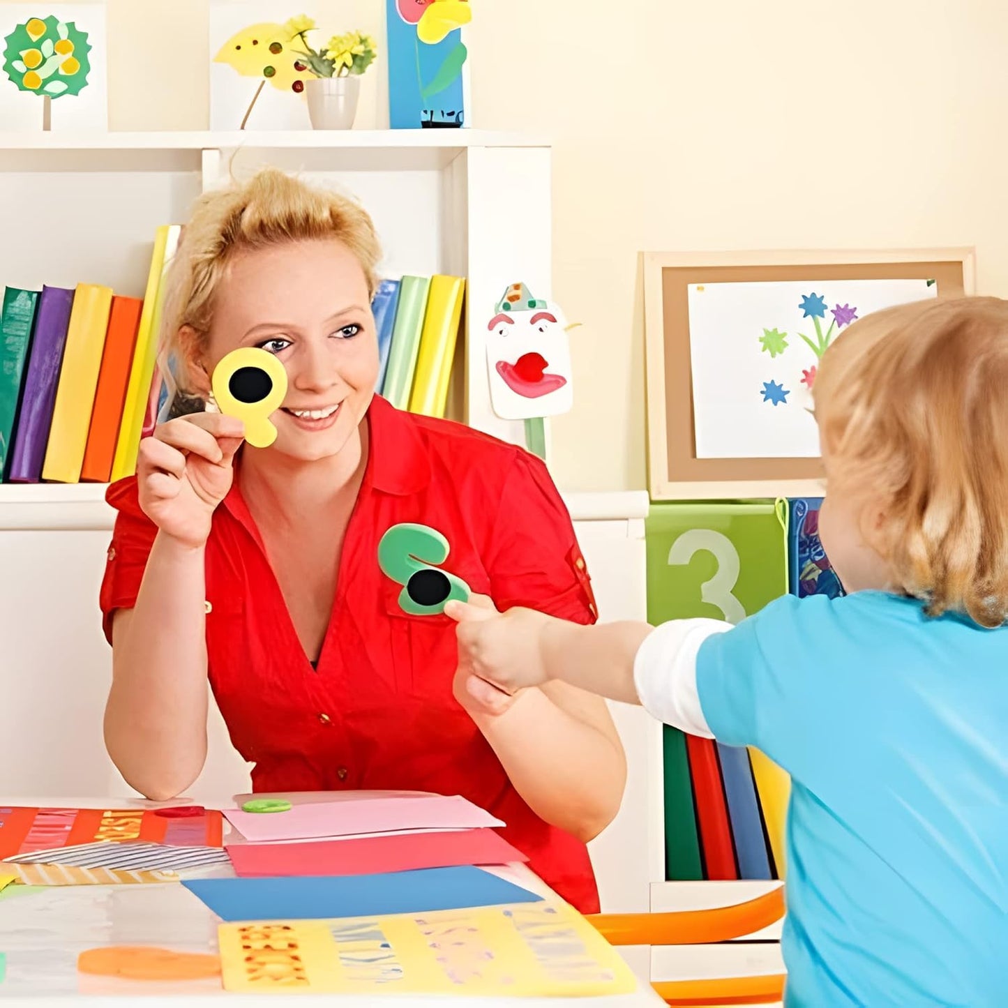 BRAVESHINE 12PCS Industrial-Strength Hook and Loop Fasteners - Double Sided Sticky Tapes - Anti Slip Rug Gripper Tapes Carpet Stickers for Home Office Use - Round Adhesive Wall Mounting Tape 1.5inch