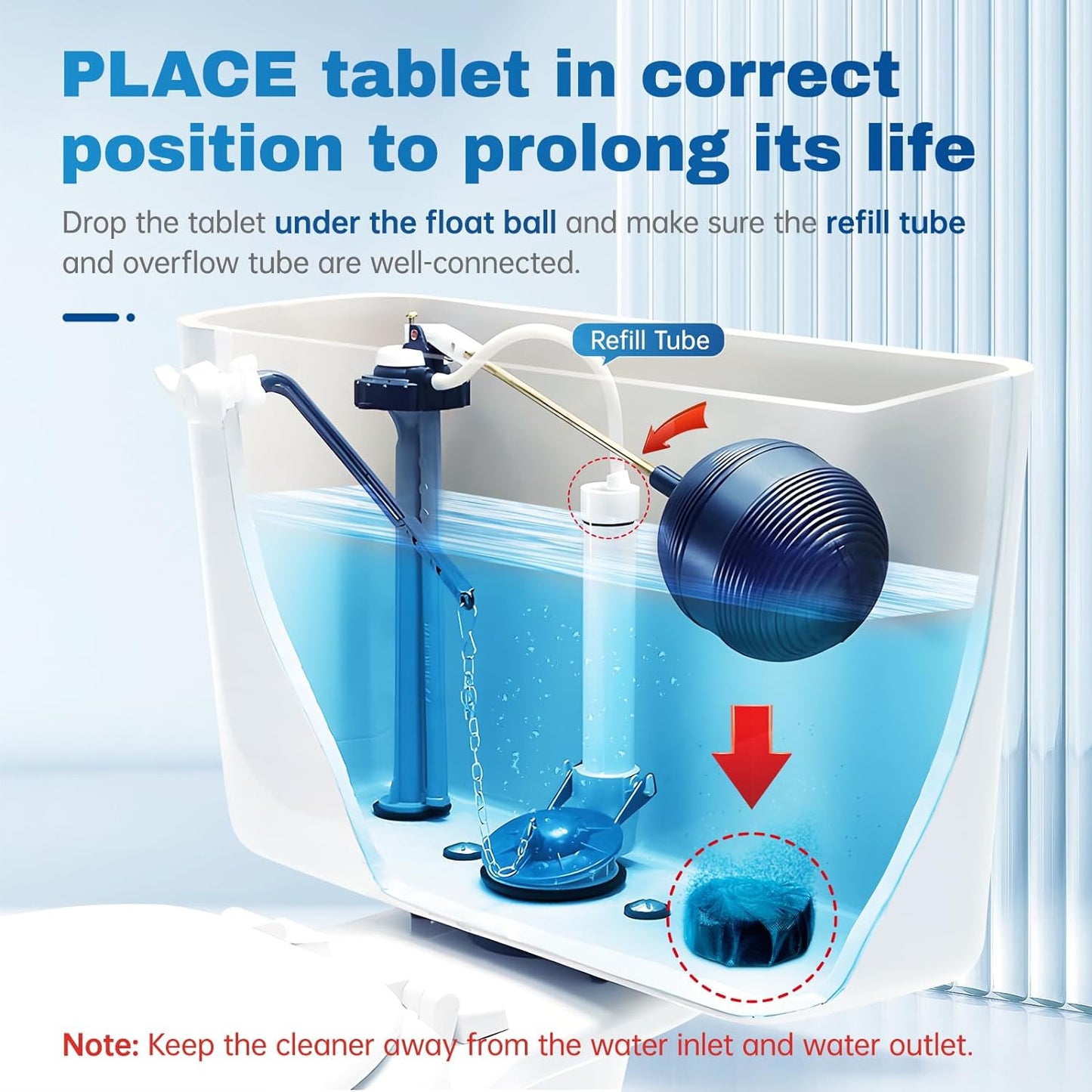 Vacplus Automatic Toilet Bowl Cleaner Tablets, Bathroom Toilet Tank Cleaner (100 PACK), VA-T165