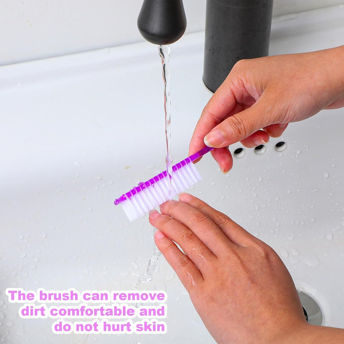 50 Pcs Handle Grip Nail Scrubber Brushes, Manicure Pedicure Cleaning Brushes for Fingernails and Toes, Multi-Purpose Cleaning Tools in 5 Colors