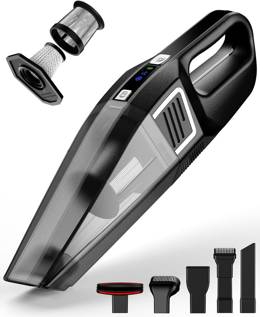Handheld Vacuum Cordless, 9000PA Strong Suction, 2 Suction Modes, Fast Type-C Charging, Lightweight, Portable Car Vacuum Cleaner with for Home Pet Office