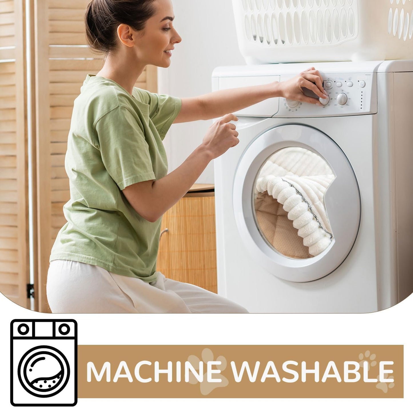 OTOB Couch Cover for Dogs Washable, Non Slip Funny Pet Couch Covers Sofa Slipcovers Cushion Mat, Plush Soft Cozy Pet Friendly Furniture Protector, All Seasons (Cream, 23.6" x 47.2")