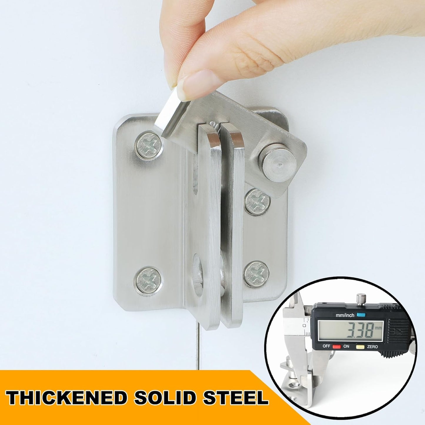 Alise Flip Latch,Gate Latches Safety Door Lock Catch for Barn Cabinet Pet Cage Wood Fence Bathroom Garage Window,SUS304 Stainless Steel Gate Hardware Locks,Brushed Nickel MS3006R-304-LS