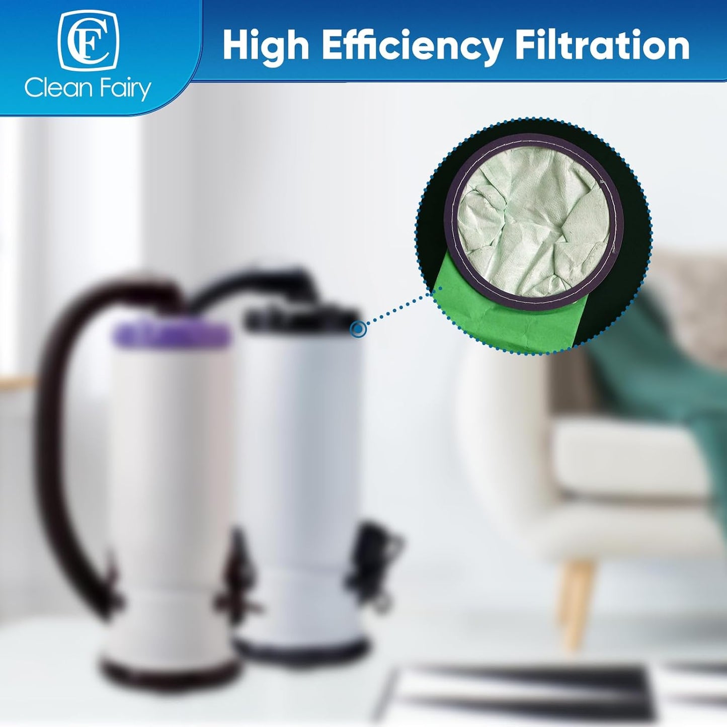 CF Clean Fairy 15pack Vacuum Bags Compatible with ProTeam Aviation Vac QuietPro BP & Super QuarterVac Models Replacement for Part #100431 6Qt Intercept Micro Filter Bag 15.35" long 5.24" wide