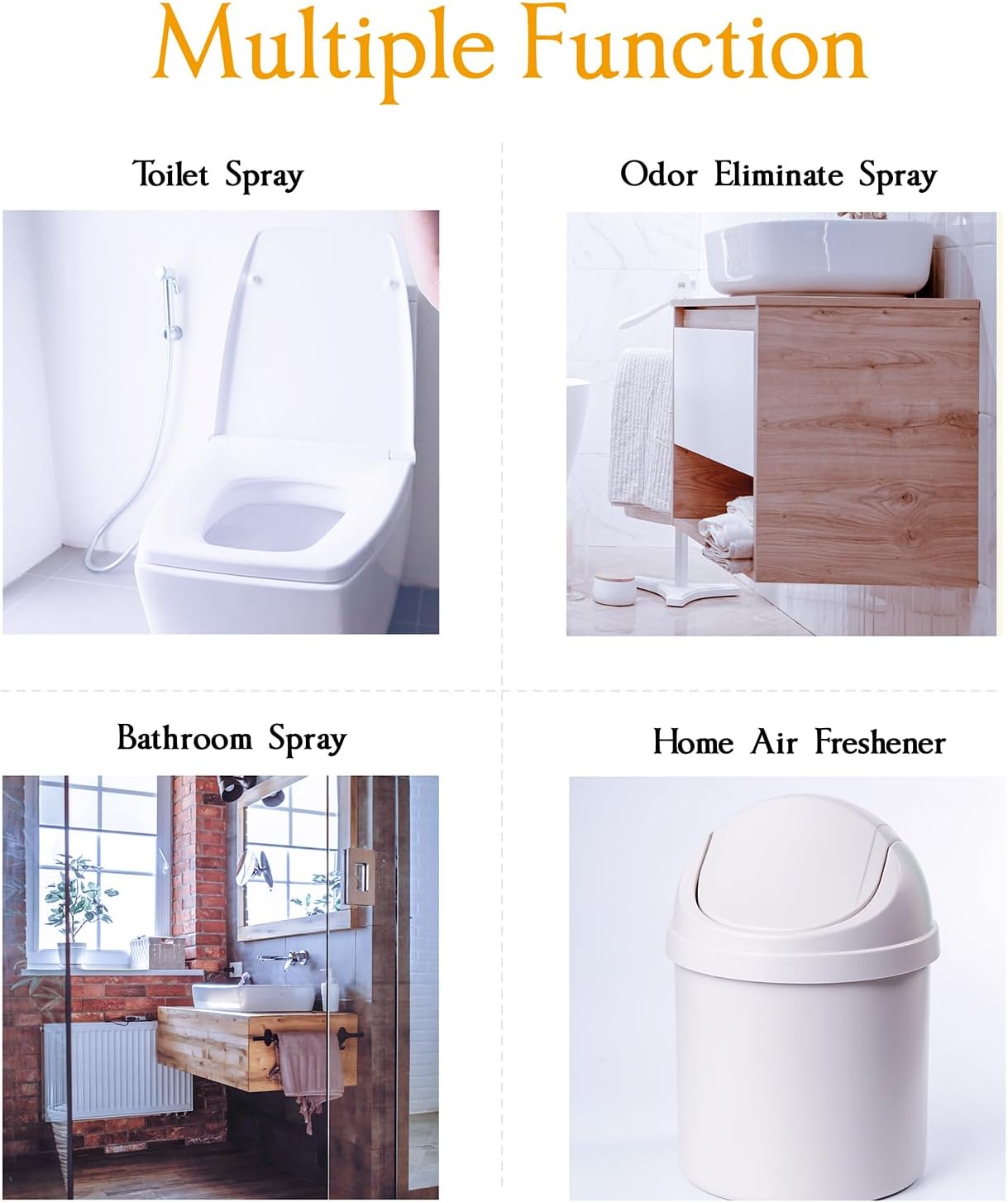 Clean-n-Fresh Toilet Spray 6.8 Fl.Oz, Vanilla Scent, Natural Plant Essential Oil Air Freshener & Odor Eliminator