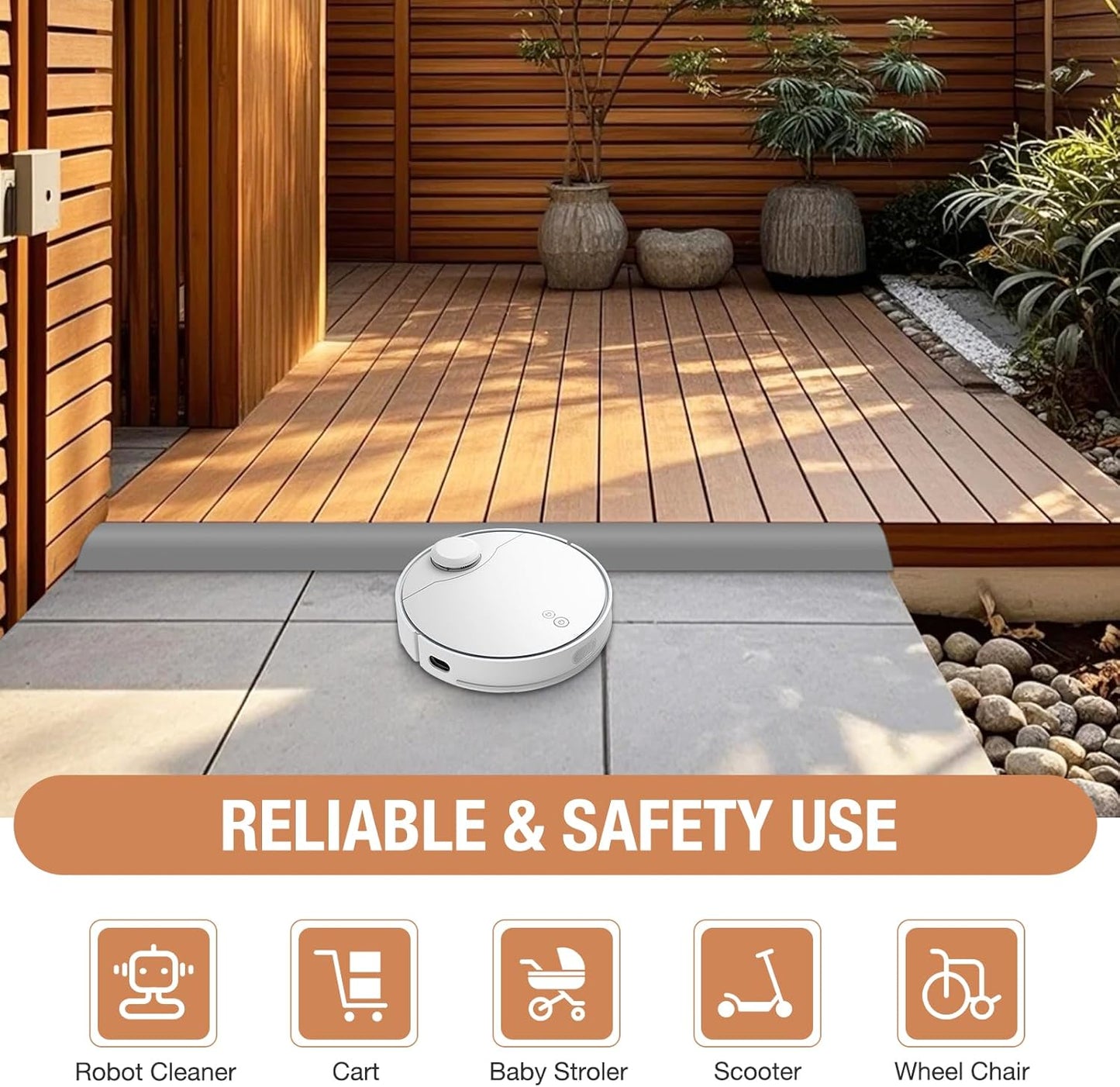 Floor Transition Strip Self Adhesive Vinyl Door Threshold for Doorways Carpet Edging Trim Overlap Edge Reducer for Laminate Floor, Carpet, Tile (Gray, 1/5" to 2/5", 6.6Ft)