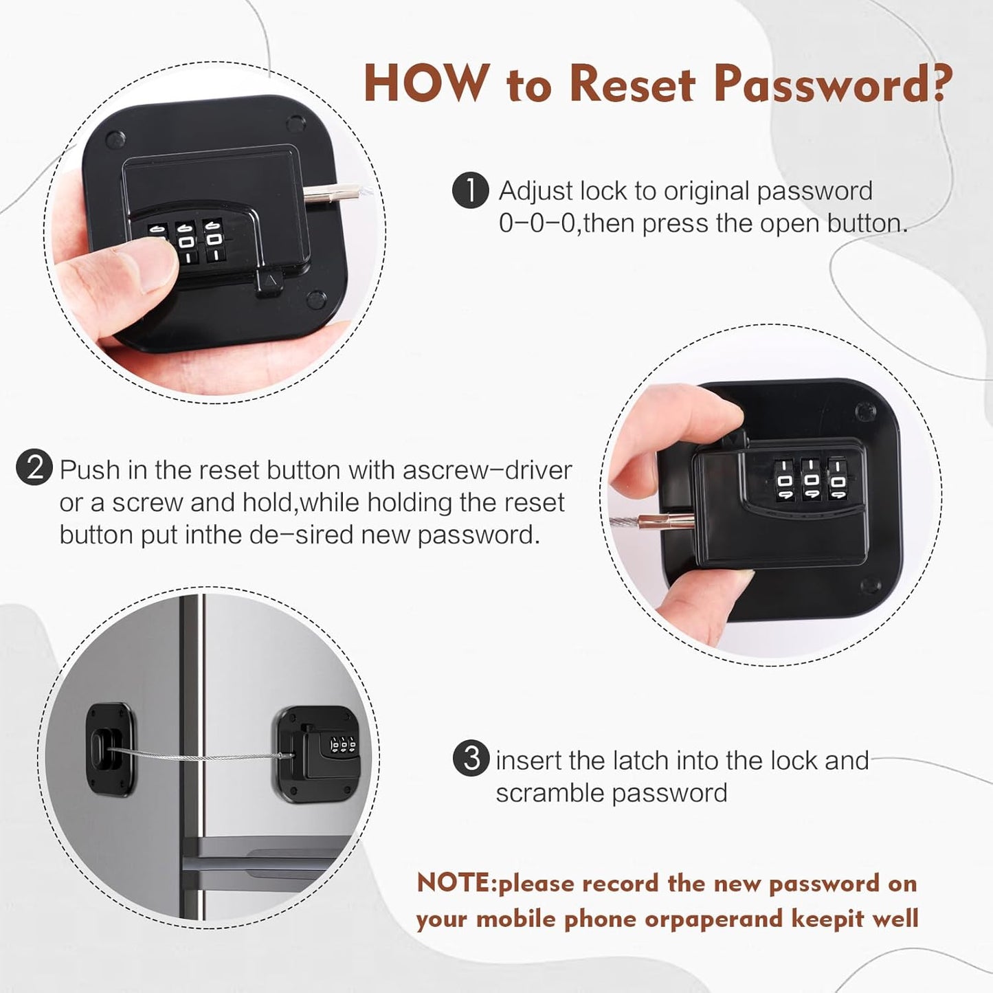 Refrigerator Lock, Combination Lock for Refrigerator Cabinets, Drawers, Heavy Duty Fridge Lock, Easy Install No Keys Needed (2 Pack)
