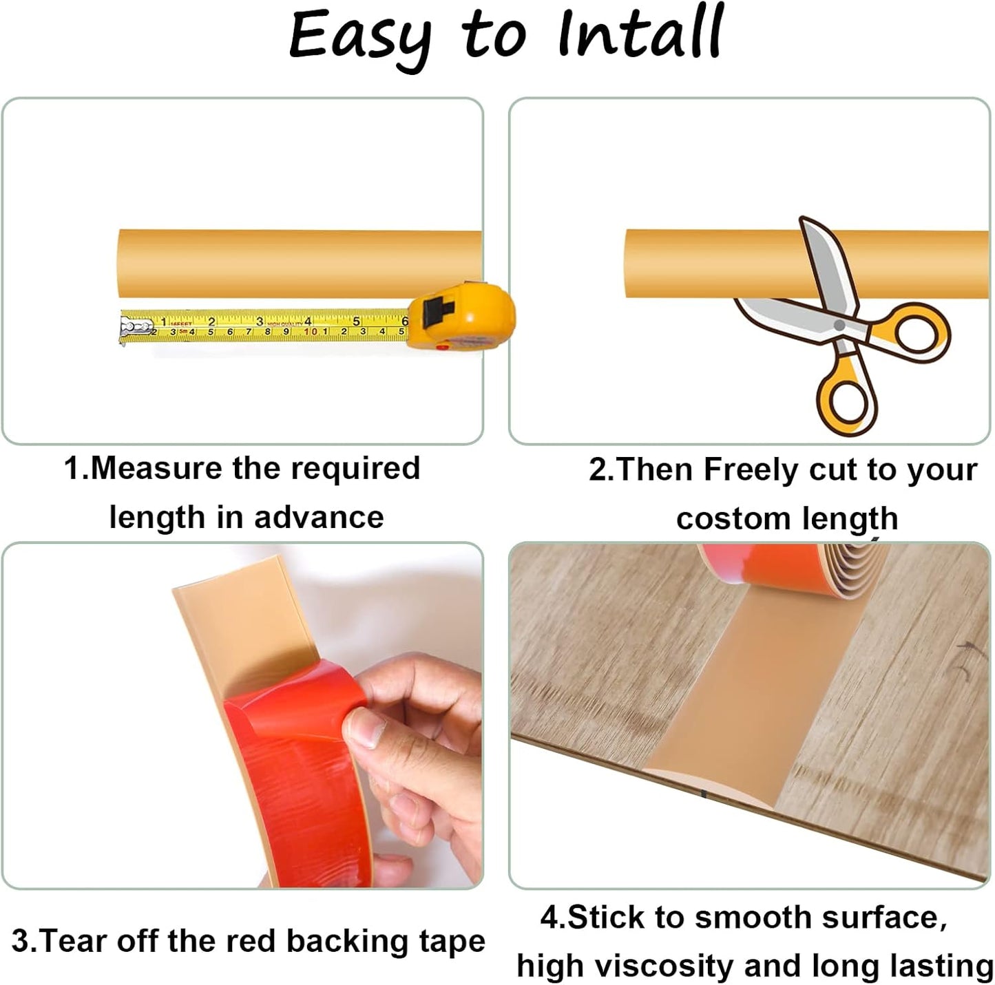 Floor/Door Flat Transition Strip & Self Adhesive Floor Vinyl Floor Edge Trim Laminate Floor Gap Covering Joining Strip